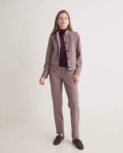 Aubergine regular-fit cotton trousers