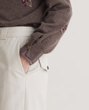 Wool-blend sweater with embroidered flowers