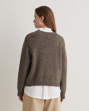 Brown cable-knit merino-wool sweater Ref. 43521