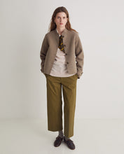 Handmade striped double-faced short jacket beige