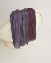 Aubergine wool-blend frayed foulard