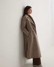 Handmade wool-blend long coat beige
