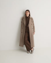 Handmade wool-blend long coat beige