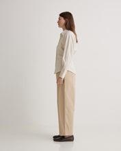 Ecru striped long-sleeve shirt
