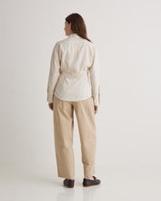 Ecru striped long-sleeve shirt