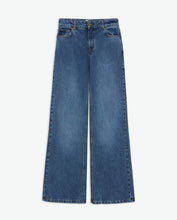 Indigo organic-cotton wide-leg jeans