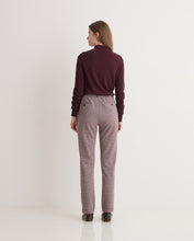 Aubergine regular-fit cotton trousers