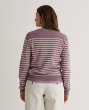 Mauve striped organic-cotton sweater