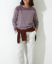 Mauve striped organic-cotton sweater