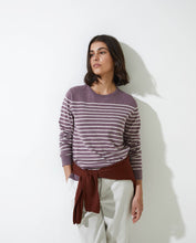 Mauve striped organic-cotton sweater