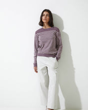 Mauve striped organic-cotton sweater