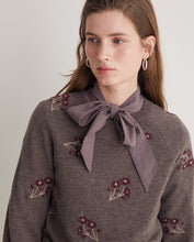 Wool-blend sweater with embroidered flowers