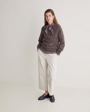 Wool-blend sweater with embroidered flowers