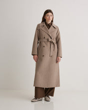 Handmade wool-blend long coat beige