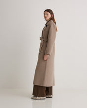 Handmade wool-blend long coat beige