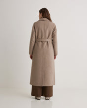 Handmade wool-blend long coat beige