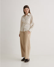 Ecru striped long-sleeve shirt