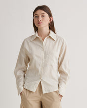 Ecru striped long-sleeve shirt