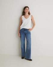 Indigo organic-cotton wide-leg jeans