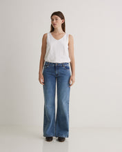 Indigo organic-cotton wide-leg jeans