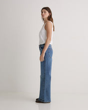 Indigo organic-cotton wide-leg jeans