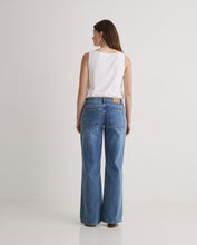Indigo organic-cotton wide-leg jeans