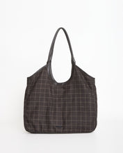 Brown leather maxi tote bag