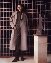 Handmade wool-blend long coat beige