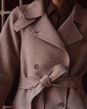 Handmade wool-blend long coat beige