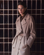 Handmade wool-blend long coat beige
