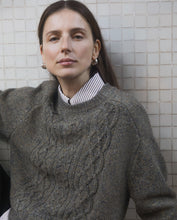 Brown cable-knit merino-wool sweater Ref. 43521