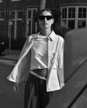 Ecru striped long-sleeve shirt