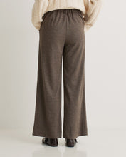 Light-brown wide knit trousers