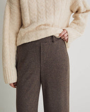 Light-brown wide knit trousers
