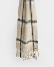 PLAID WOOL SCARF LIGHT GREY