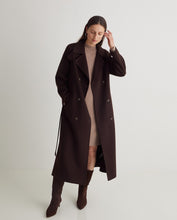 Brown Perkins-neck short dress