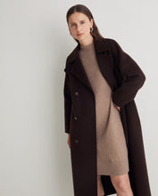 Brown Perkins-neck short dress