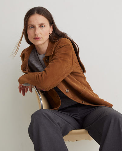 Brown 100% suede jacket