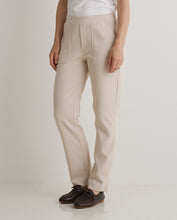 Ecru regular-fit flannel trousers