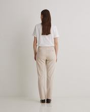 Ecru regular-fit flannel trousers