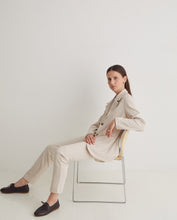 Ecru regular-fit flannel trousers
