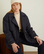 SHORT DOUBLE-BREASTED RAINCOAT NAVY