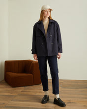 SHORT DOUBLE-BREASTED RAINCOAT NAVY