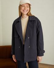 SHORT DOUBLE-BREASTED RAINCOAT NAVY