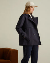 SHORT DOUBLE-BREASTED RAINCOAT NAVY