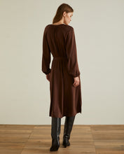 SATEEN MIDI DRESS CHOCOLATE