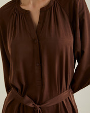 SATEEN MIDI DRESS CHOCOLATE