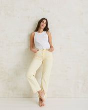 STRAIGHT DENIM TROUSERS LIGHT YELLOW