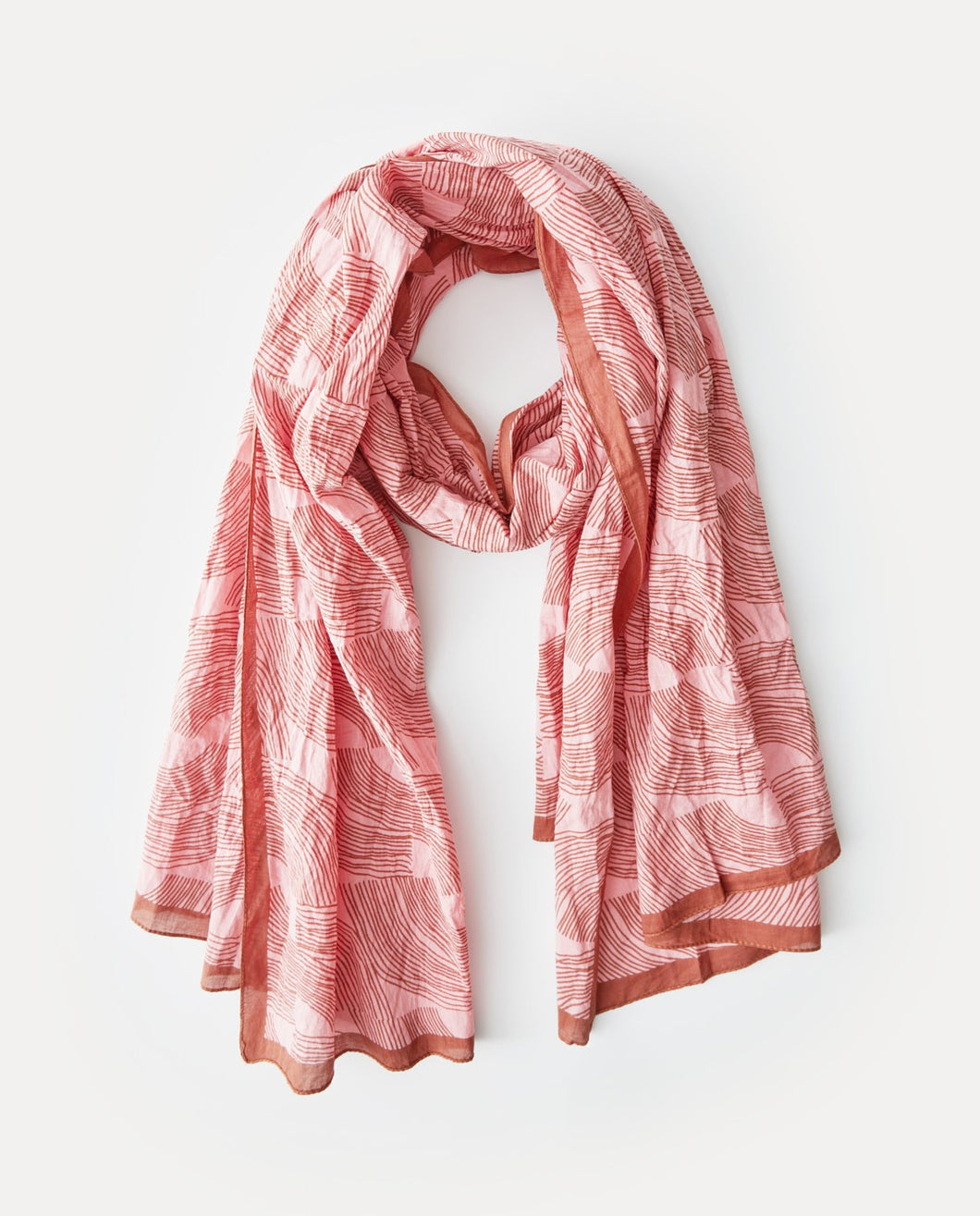 PRINT COTTON FOULARD CHOCOLATE/PINK