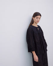 BLACK QUILTED YOKE SHIRT